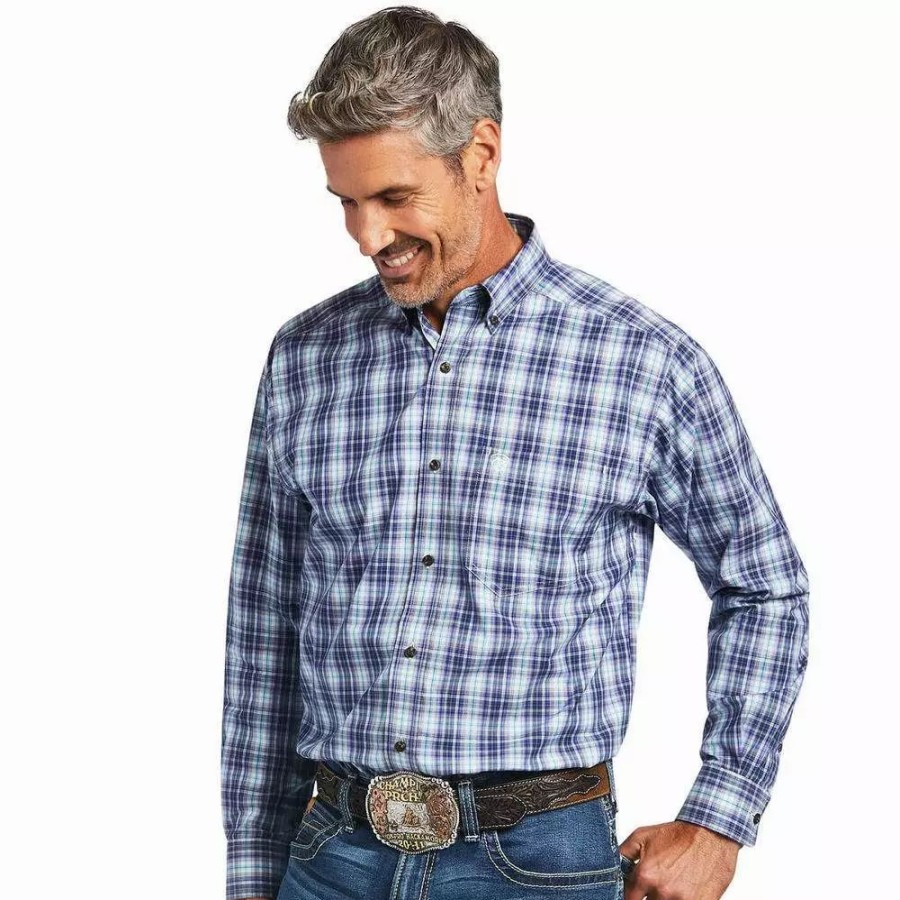 Men * | Ariat Men'S Pro Series Classic Plaid Western Shirt