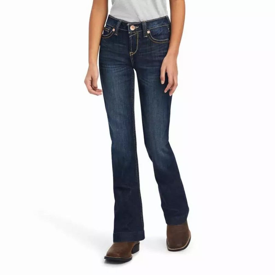 Kids * | Ariat Girl'S R.E.A.L. Trouser Maggie Wide Leg Jean