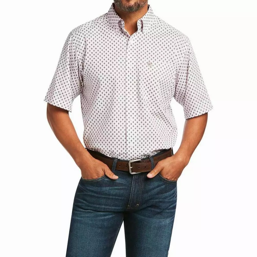 Men * | Ariat Men'S Wrinkle Free Deion Classic Fit Shirt