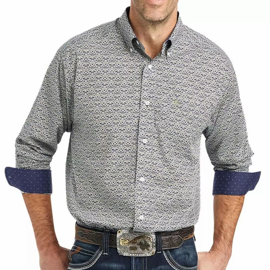 Men * | Ariat Men'S Wrinkle Free Izik Classic Fit Shirt