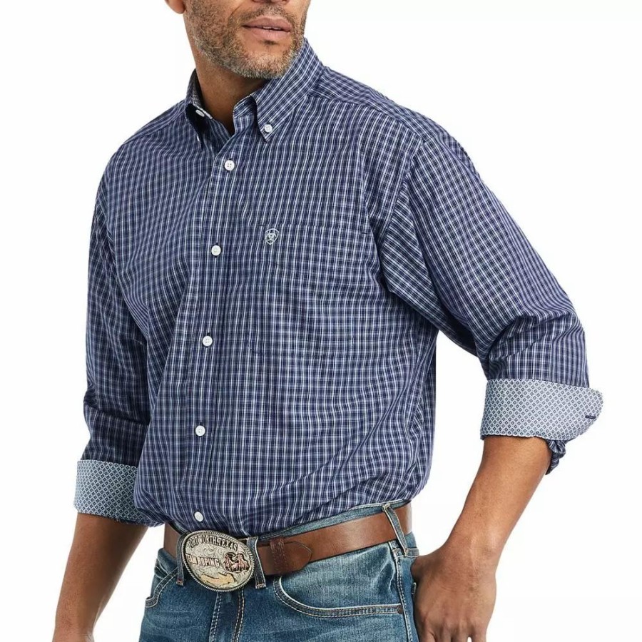 Men * | Ariat Men'S Wrinkle Free Immanuel Fitted Shirt