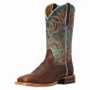 Men * | Ariat Men'S Storm Bottle Brown 12In. Cool Blue Top Cowboy Boot