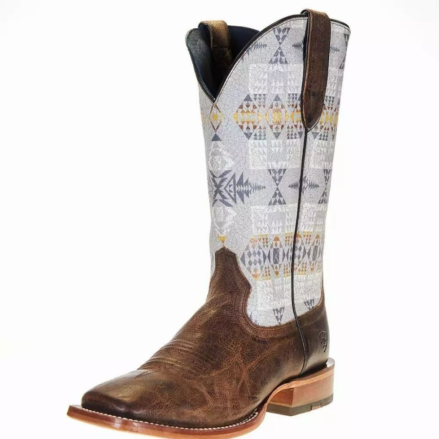 Men * | Ariat Men'S Ariat Pendleton Circuit Noon Brown 13In. Arrowhead Top Square Toe Boot