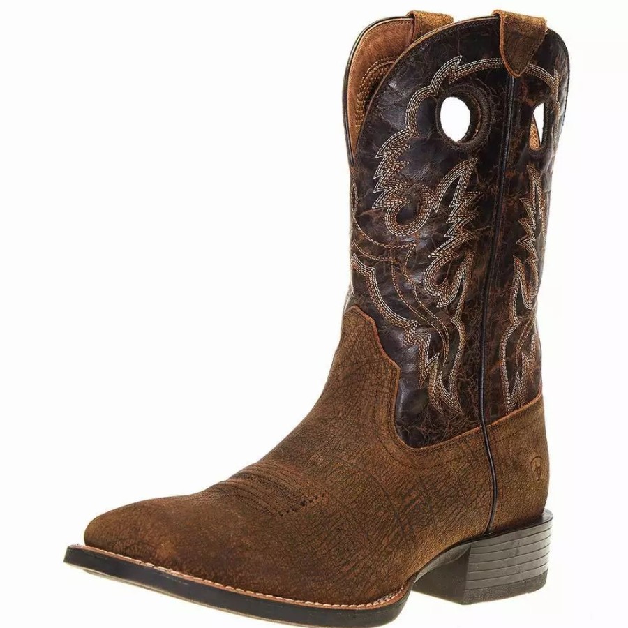 Men * | Ariat Men'S Sport Buckout Rough Ginger 11In. Rusted Iron Top Square Toe Boot