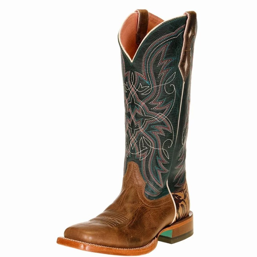 Women * | Ariat Women'S Caledo Tan And Blue Top Boot