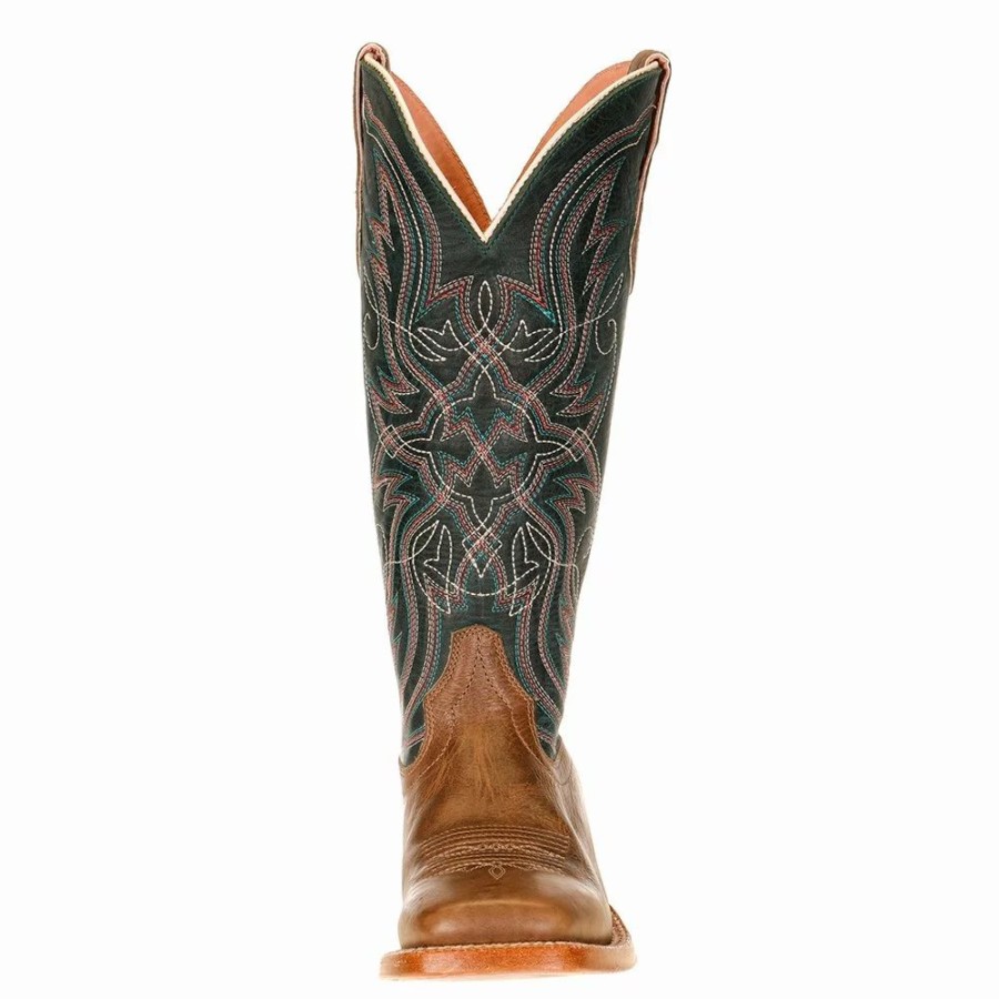 Women * | Ariat Women'S Caledo Tan And Blue Top Boot