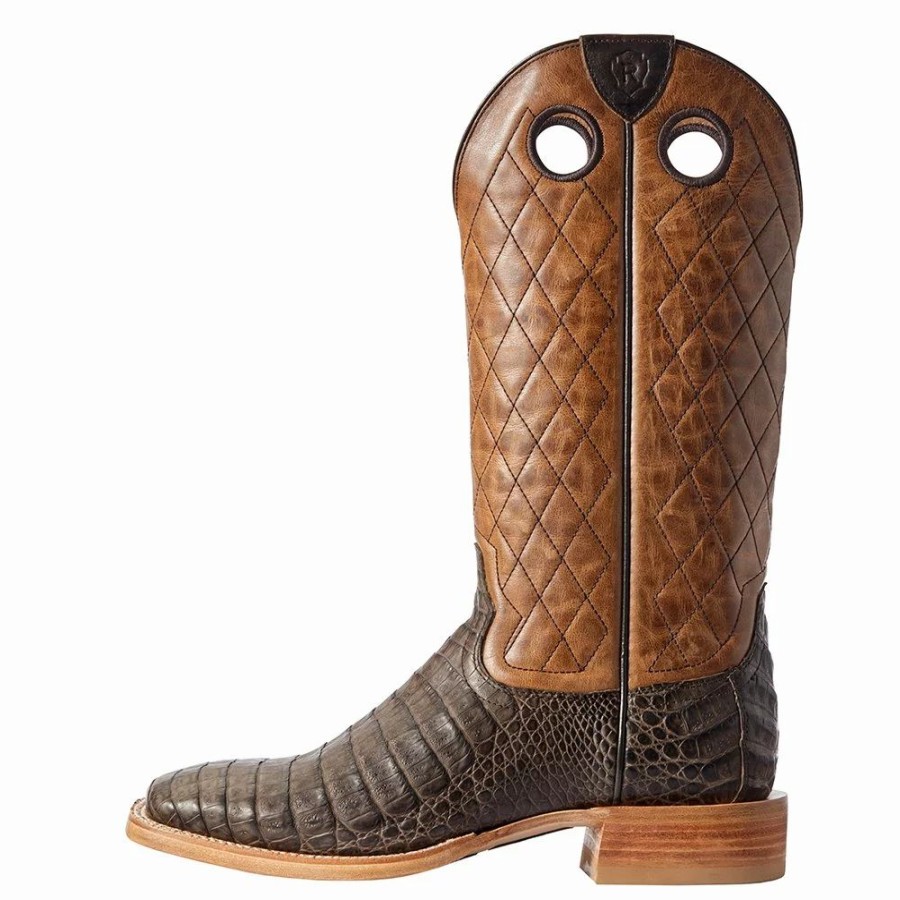 Men * | Relentless By Ariat Men'S Relentless Winner'S Circle Chocolate Caiman Belly 13In. Tough Maple Top