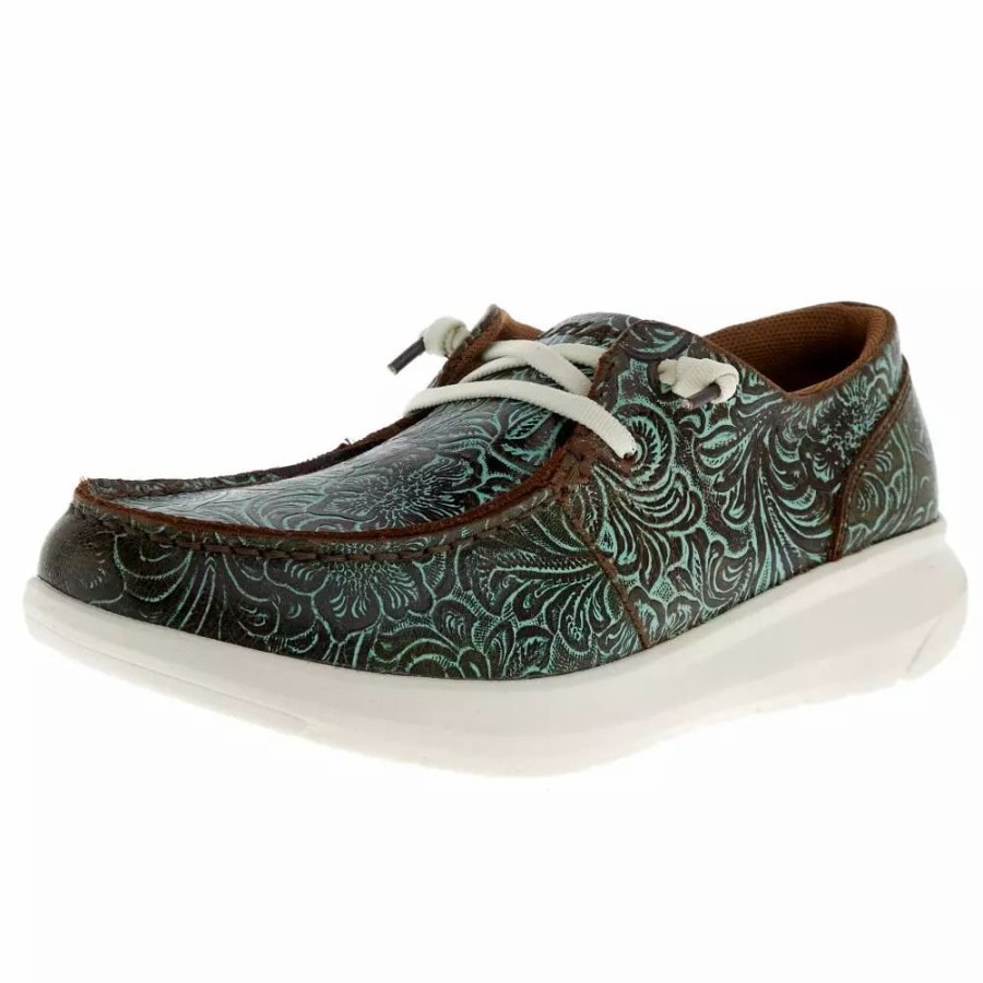 Women * | Ariat Women'S Vintage Turquoise Floral Embossed Hilo Casual