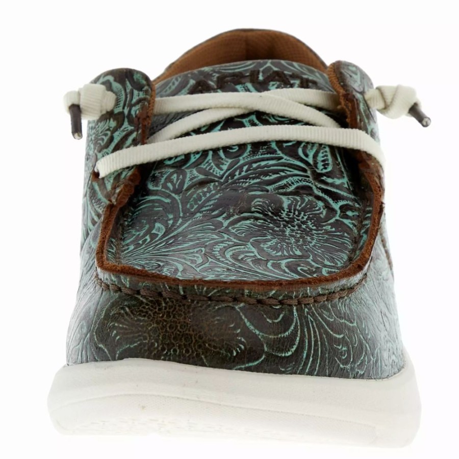 Women * | Ariat Women'S Vintage Turquoise Floral Embossed Hilo Casual