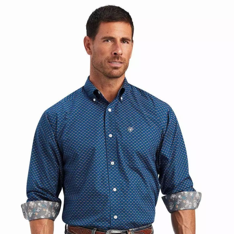 Men * | Ariat Men'S Wrinkle Free Sterling Classic Fit Shirt