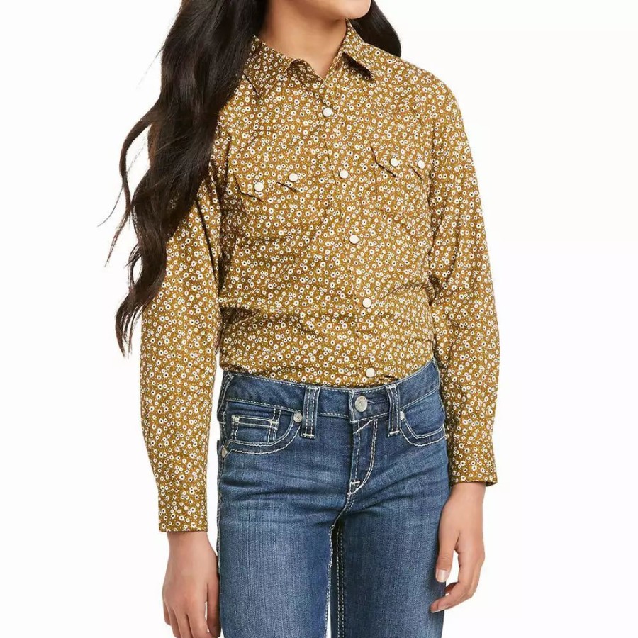 Kids * | Ariat Girls Real Country Daisy Shirt