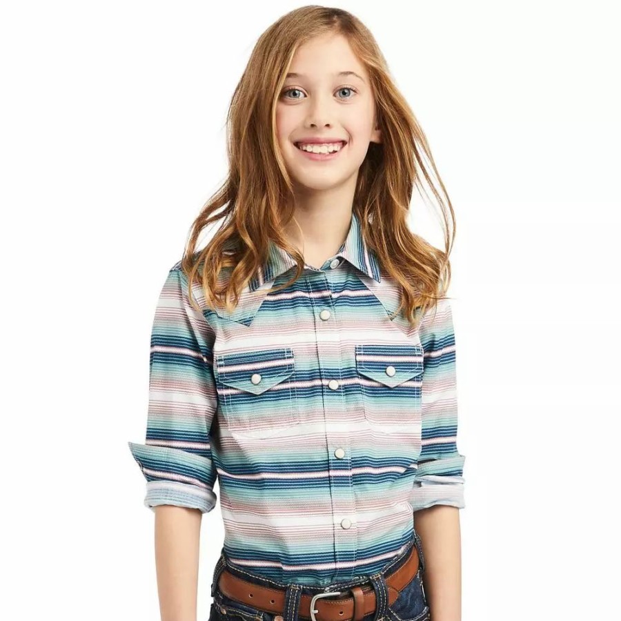 Kids * | Ariat Girl'S Real Downstream Shirt