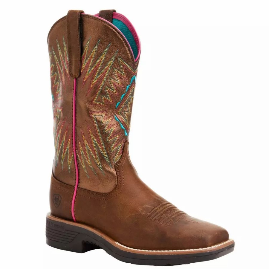 Women * | Ariat Women'S Ridgeback Distressed Tan/ Bridle Tan 11 In Top Boot