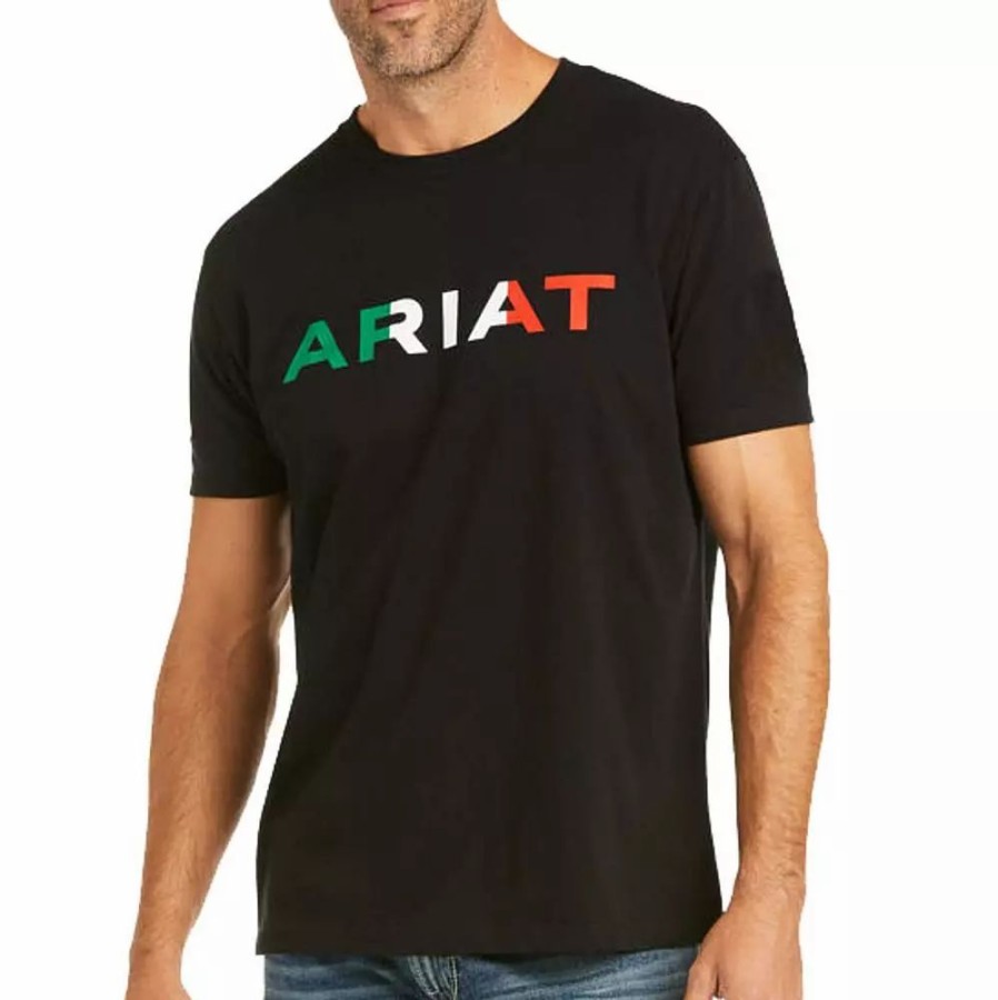 Men * | Ariat Men'S Viva Mexi Short Sleeve Black T-Shirt