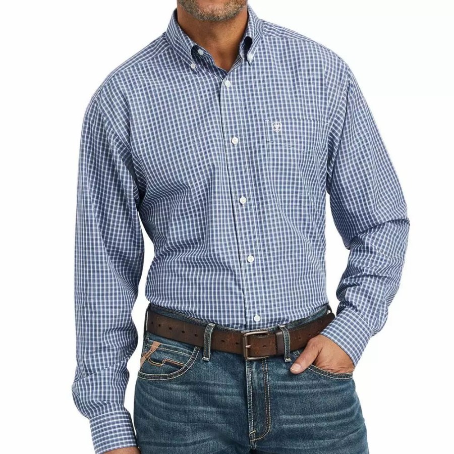 Men * | Ariat Men'S Wrinkle Free Ellison Fitted Shirt