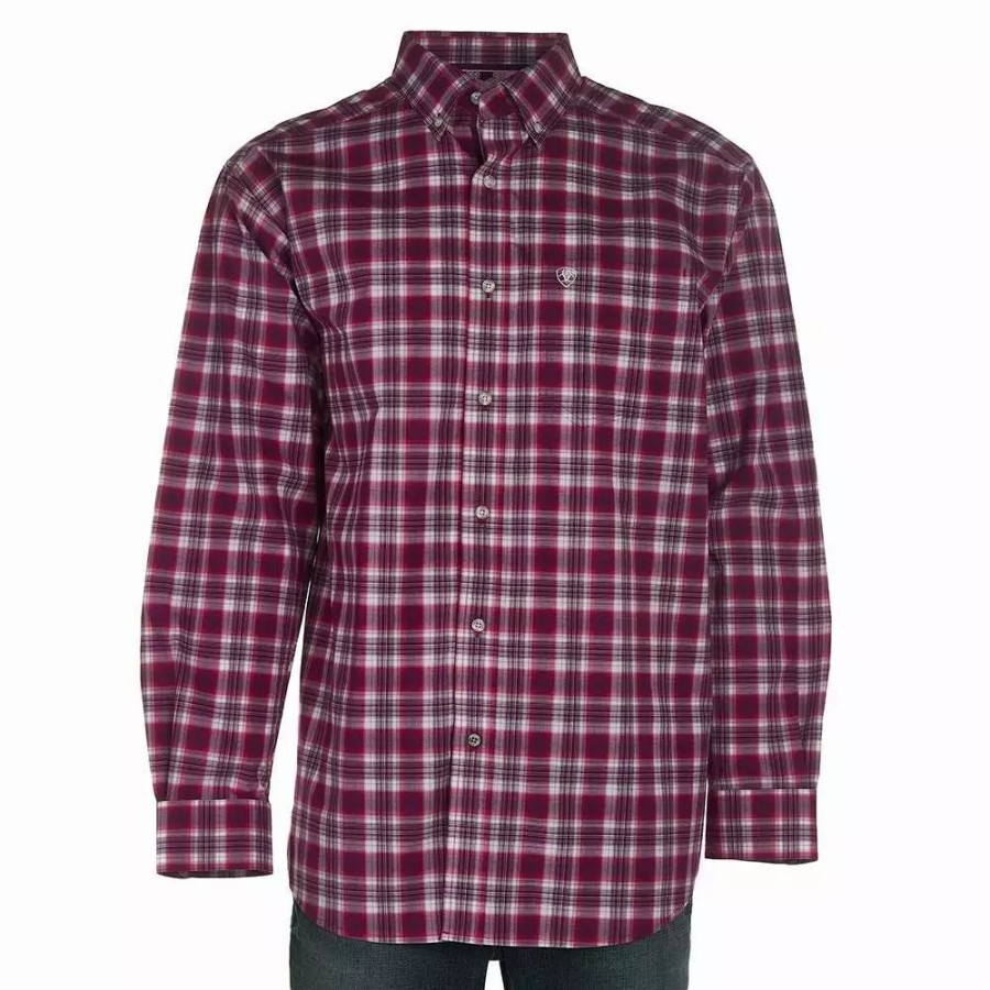 Men * | Ariat Pro Series Tampico Purple Plaid Shirt